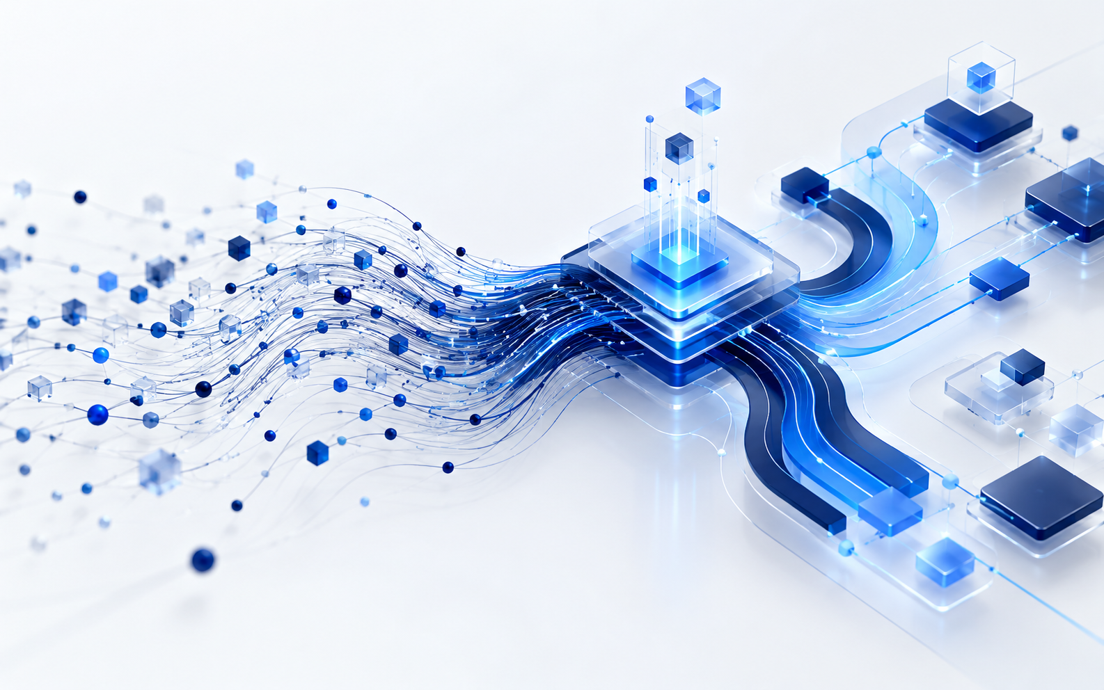 Réseau abstrait de flux de données convergeant vers un système intelligent